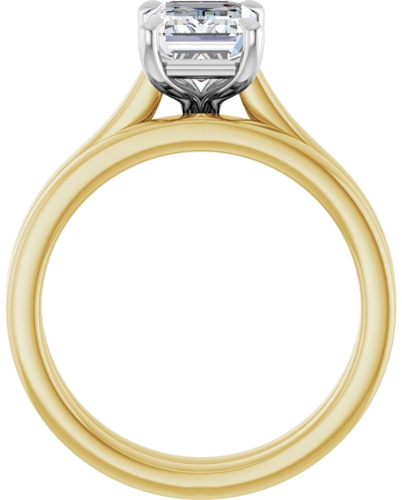 Sužadėtuvių Žiedas „Claw-Prong“ 14k yellow/white gold Emerald 8mm x 6mm (7)