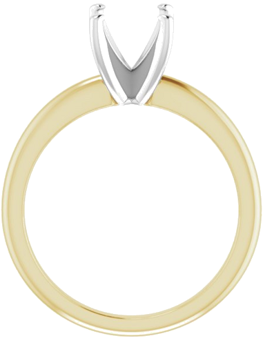 14K Yellow   White  9x7 mm Oval Solitaire Engagement Ring Mounting (2)