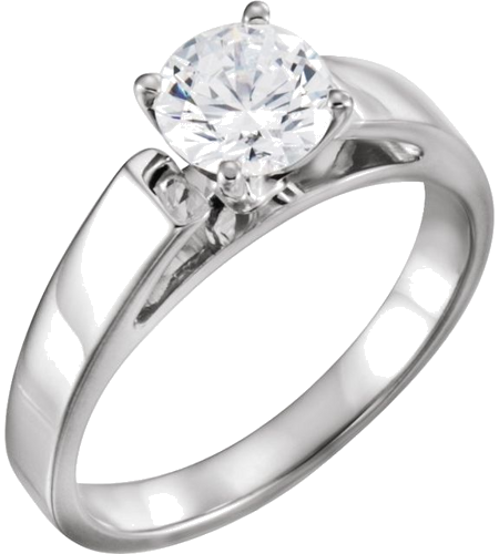 14K White 6.5 mm Round Engagement Ring Mounting (3)