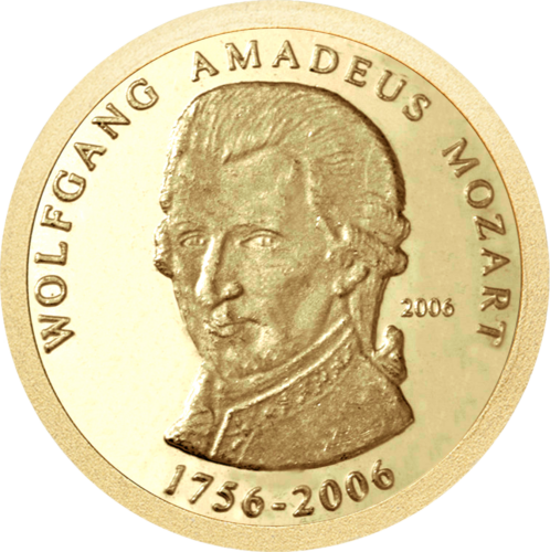 2006 Mozart 250th Anniversary Togo 1500 Francs Gold Coin (1)