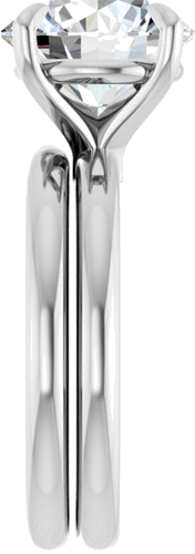Sužadėtuvių Žiedas 585 Baltojo Aukso Round 10mm (5)