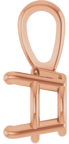 14K Rose 6.5 mm Round 4-Prong Pendant Mounting (3)