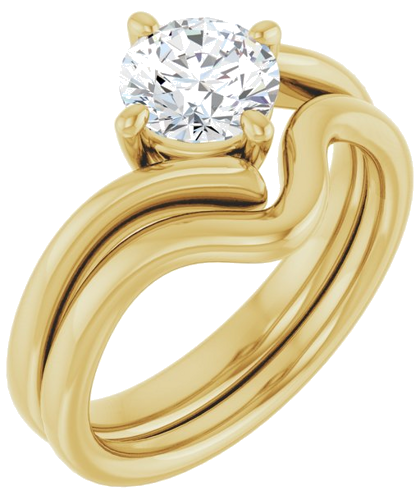 Sužadėtuvių Žiedas „Solitaire Bypass“ 14k yellow gold Round 6.5mm (6)