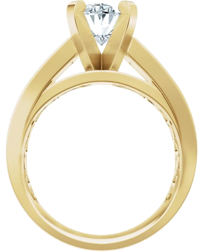 Sužadėtuvių Žiedas „Solitaire Cathedral-Style“ 14k yellow gold Oval 9mm x 7mm (6)