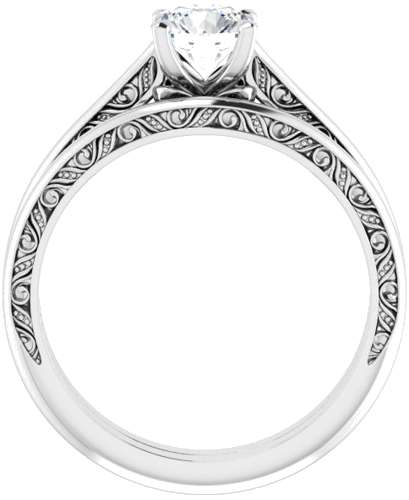 Sužadėtuvių Žiedas „Sculptural Solitaire“ 585 Baltojo Aukso Round 5.8mm (7)