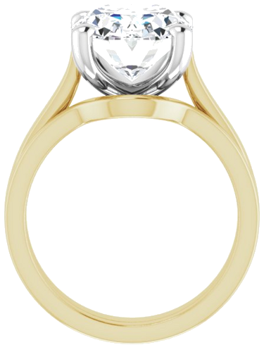Sužadėtuvių Žiedas 14k yellow/white gold Oval 12mm x 10mm (7)