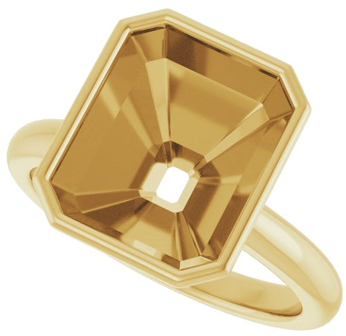 Sužadėtuvių Žiedas „Bezel-Set Solitaire“ 14k yellow gold Emerald 11mm x 9mm (5)