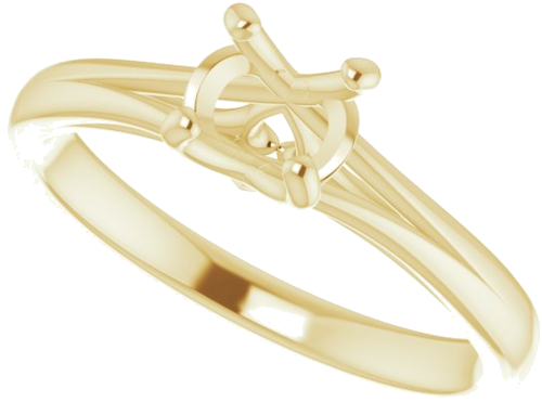 Sužadėtuvių Žiedas „Solitaire“ 14k yellow gold Round 5.8mm (5)