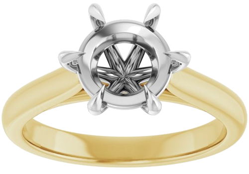 Sužadėtuvių Žiedas „Claw-Prong“ 18k yellow/white gold Round 8.2mm (3)