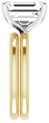 14K Yellow White 10 x 8 mm Emerald Engagement Ring Mounting (8)