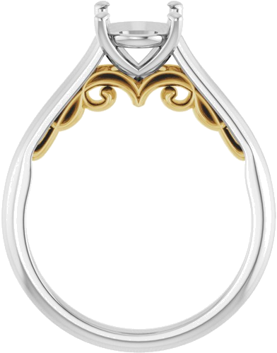 14K White   Yellow 9x7 mm Oval Engagement Ring Mounting (2)