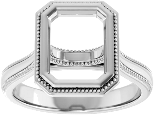 Sužadėtuvių Žiedas „Solitaire“ 585 Baltojo Aukso Emerald 9mm x 7mm (3)