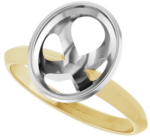 Sužadėtuvių Žiedas „Bezel-Set Solitaire“ 14k yellow/white gold Oval 10mm x 8mm (5)