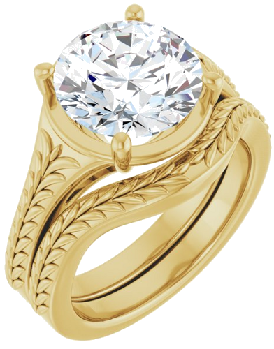 Sužadėtuvių Žiedas „Solitaire“ 14k yellow gold Round 10mm (6)
