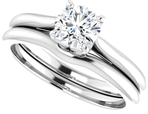14K White  5.5 mm Round Solitaire Engagement Ring Mounting (10)