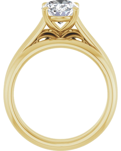 Sužadėtuvių Žiedas „Sculptural“ 14k yellow gold Oval 9mm x 7mm (7)