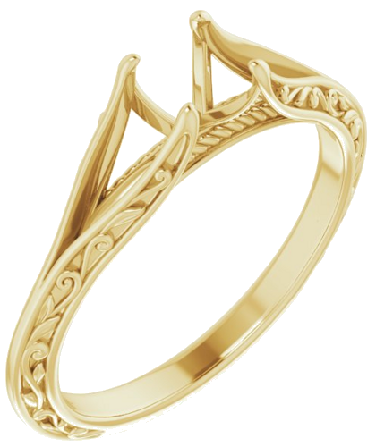 Sužadėtuvių Žiedas „Solitaire“ 585 Geltonojo Aukso Round 5.2mm (1)