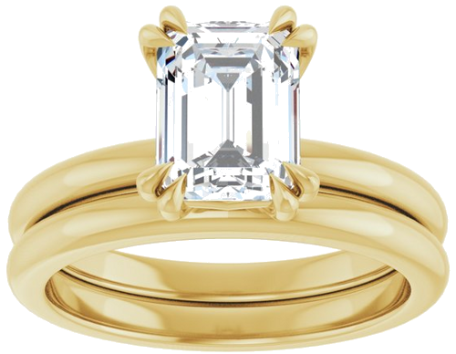 Sužadėtuvių Žiedas „Double Claw-Prong“ 14k yellow gold Emerald 8mm x 6mm (8)