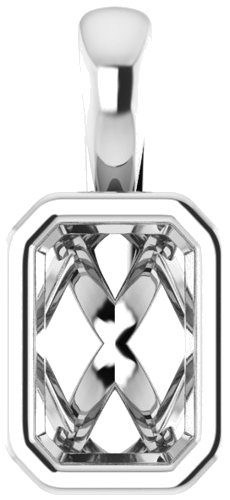 14K White 6x4 mm Emerald Pendant Mounting (1)