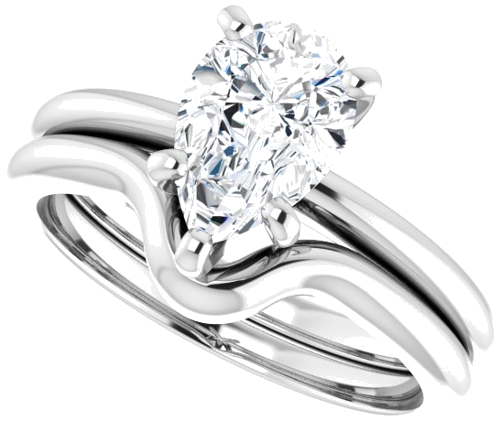 Sužadėtuvių Žiedas „Solitaire“ 925 Sidabro Pear Shape 9mm x 6mm (10)