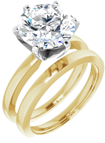 Sužadėtuvių Žiedas „Solitaire“ 14k yellow/white gold Round 10mm (6)