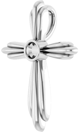 Sterling Silver 2.5 mm Round Bezel-Set Cross Pendant Mounting (2)