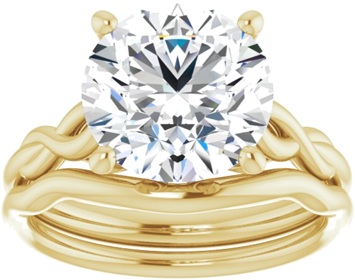 14K Yellow  10 mm Round Solitaire Engagement Ring Mounting (8)