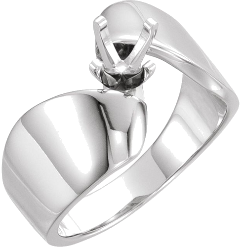 Sužadėtuvių Žiedas „Solitaire Bypass“ 14k white gold Round 5.2mm (1)