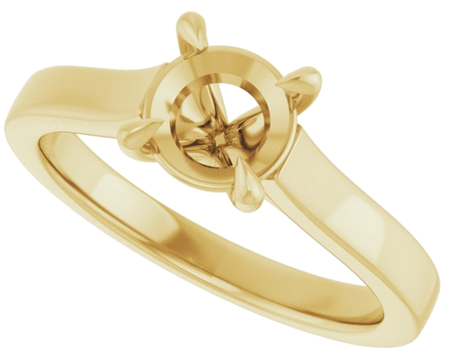 Sužadėtuvių Žiedas „Claw-Prong“ 14k yellow gold Round 6.5mm (5)