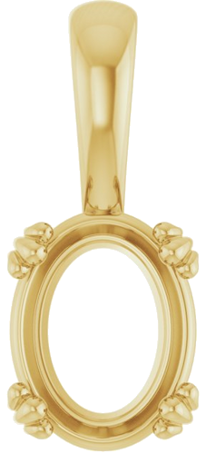 Pakabukas „Decorative Prong Solitaire“ 14k yellow gold Oval 9mm x 7mm (1)