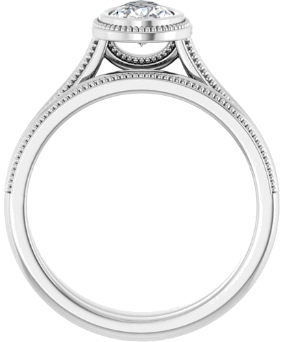 Sužadėtuvių Žiedas „Bezel-Set Solitaire“ 14k white gold Pear 8mm x 5mm (7)