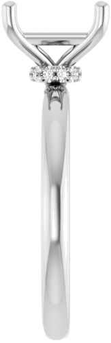 14K White 8 x 6 mm Emerald .05 CTW Lab-Grown Diamond Semi-Set Hidden Halo Engagement Ring (4)