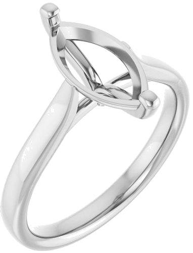 Sužadėtuvių Žiedas 14k white gold Marquise 12mm x 6mm (1)