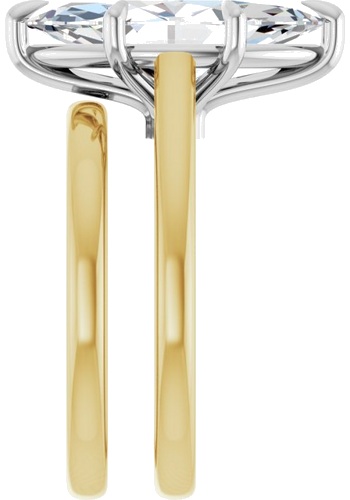 Sužadėtuvių Žiedas „Claw-Pong“ 14k yellow/white gold Marquise 16mm x 8mm (9)