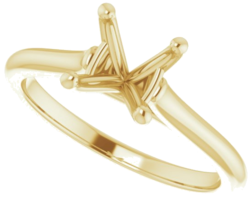 Sužadėtuvių Žiedas „Solitaire“ 585 Geltonojo Aukso Round 7mm (5)