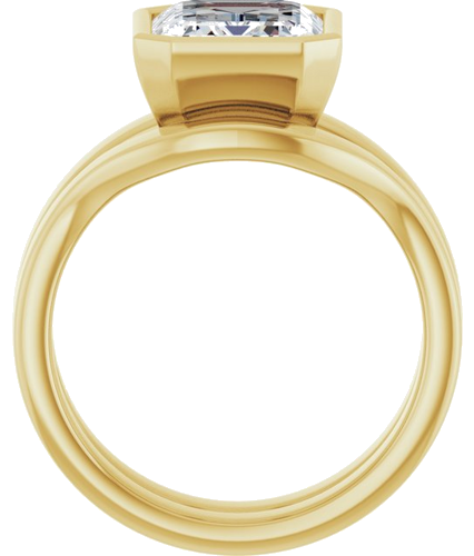 Sužadėtuvių Žiedas „Bezel-Set Solitaire“ 14k yellow gold Emerald 10mm x 8mm (7)
