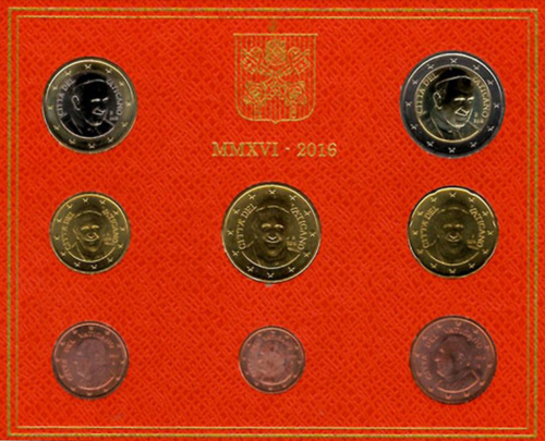 2016 Ватикан Франциск Набор монет евро BU (2)
