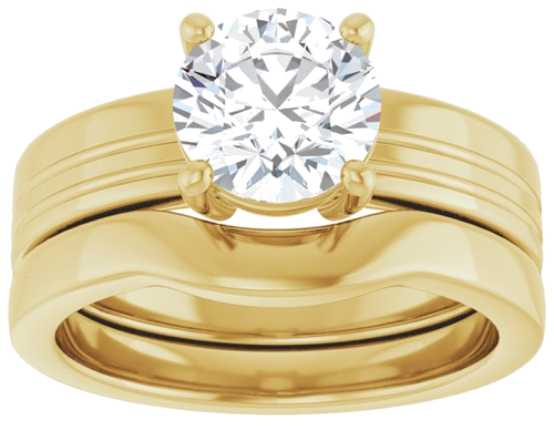 14K Yellow 7.4 mm Round Solitaire Engagement Ring Mounting (8)