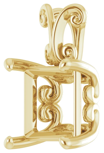 18K Yellow  10 mm Square Pendant Mounting (2)