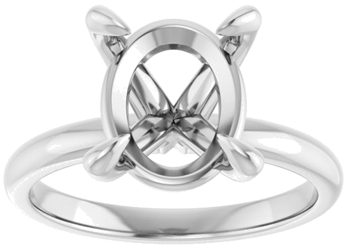 Sužadėtuvių Žiedas „Solitaire“ 10k white gold Oval 11mm x 9mm (3)
