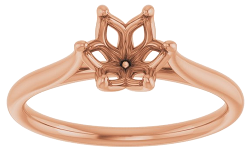 10K Rose 6.5 mm Round Engagement Ring Mounting (3)