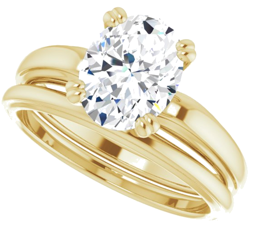 Sužadėtuvių Žiedas „Solitaire“ 14k yellow gold Oval 9mm x 7mm (10)