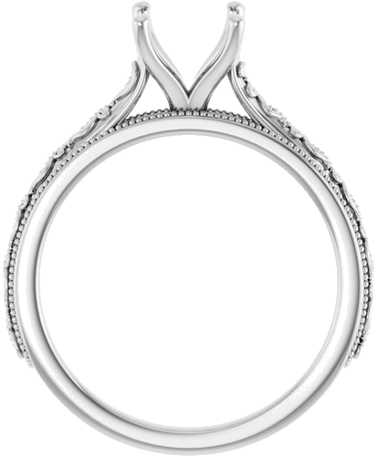 Sužadėtuvių Žiedas „Solitaire Sculptural“ 14k white gold Square 5.5mm (2)