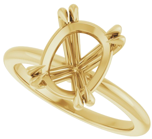 Sužadėtuvių Žiedas „Double Claw-Prong“ 14k yellow gold Elongated Cushion 10mm x 8mm (5)