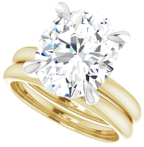 Sužadėtuvių Žiedas „Solitaire“ 585 Baltojo Ir Geltonojo Aukso Oval 12mm x 10mm (10)