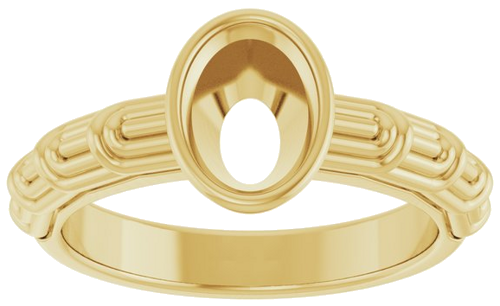 Sužadėtuvių Žiedas „Solitaire“ 585 Geltonojo Aukso Oval 8mm x 6mm (3)