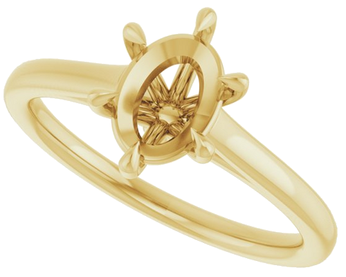 Sužadėtuvių Žiedas „Claw-Pong“ 14k yellow gold Oval 8mm x 6mm (5)