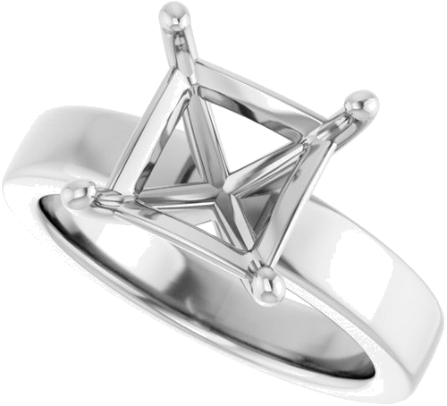 Sužadėtuvių Žiedas 14k white gold Square 8mm (5)