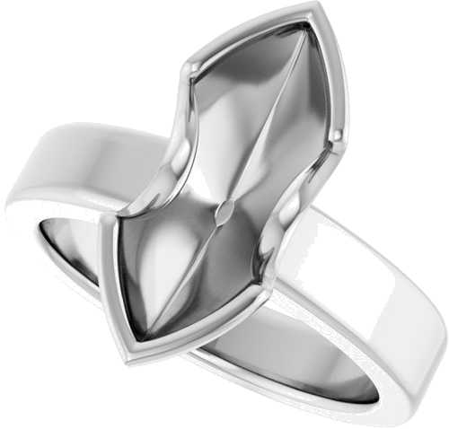 Sužadėtuvių Žiedas „Half-Bezel Solitaire“ 10k white gold Marquise 15mm x 7mm (5)