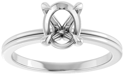 Sužadėtuvių Žiedas „Claw-Prong Solitaire“ 14k white gold Oval 8mm x 6mm (3)
